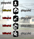 5 самых последних убийств показаны игрокам на правой стороне экрана. Нажав F9 можно скрыть/показать килл лист.